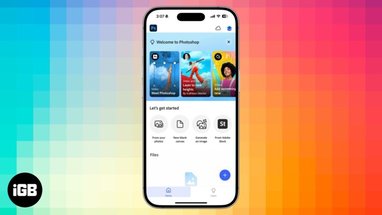 Adobe's Photoshop app on an iPhone.