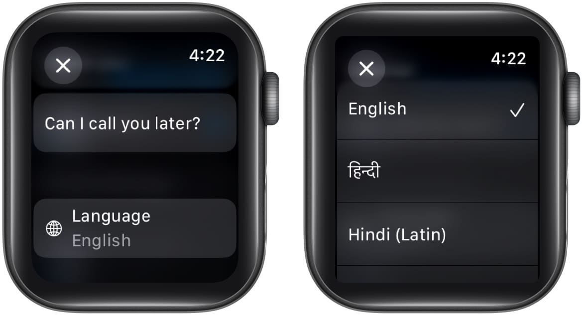 Changing input language on an Apple Watch