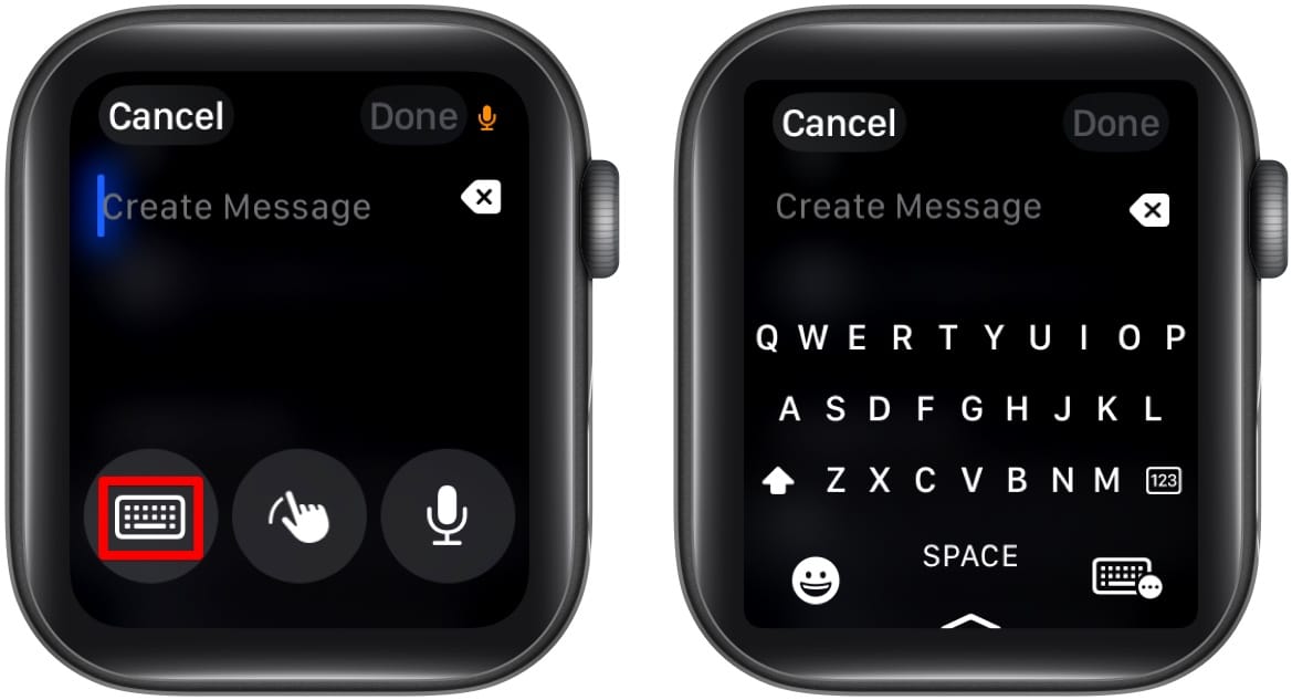 Changing input type to QWERTY keyboard on an Apple Watch