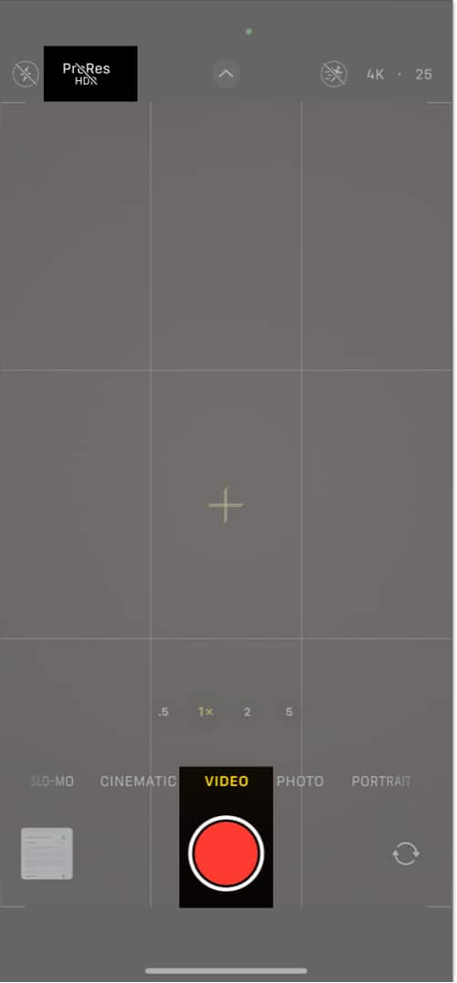 Enablingdisabling ProRes mode in the Camera app on an iPhone