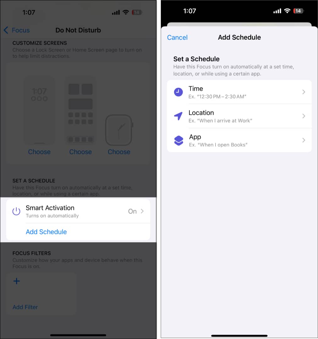 Creating a schedule for Do Not Disturb mode on an iPhone