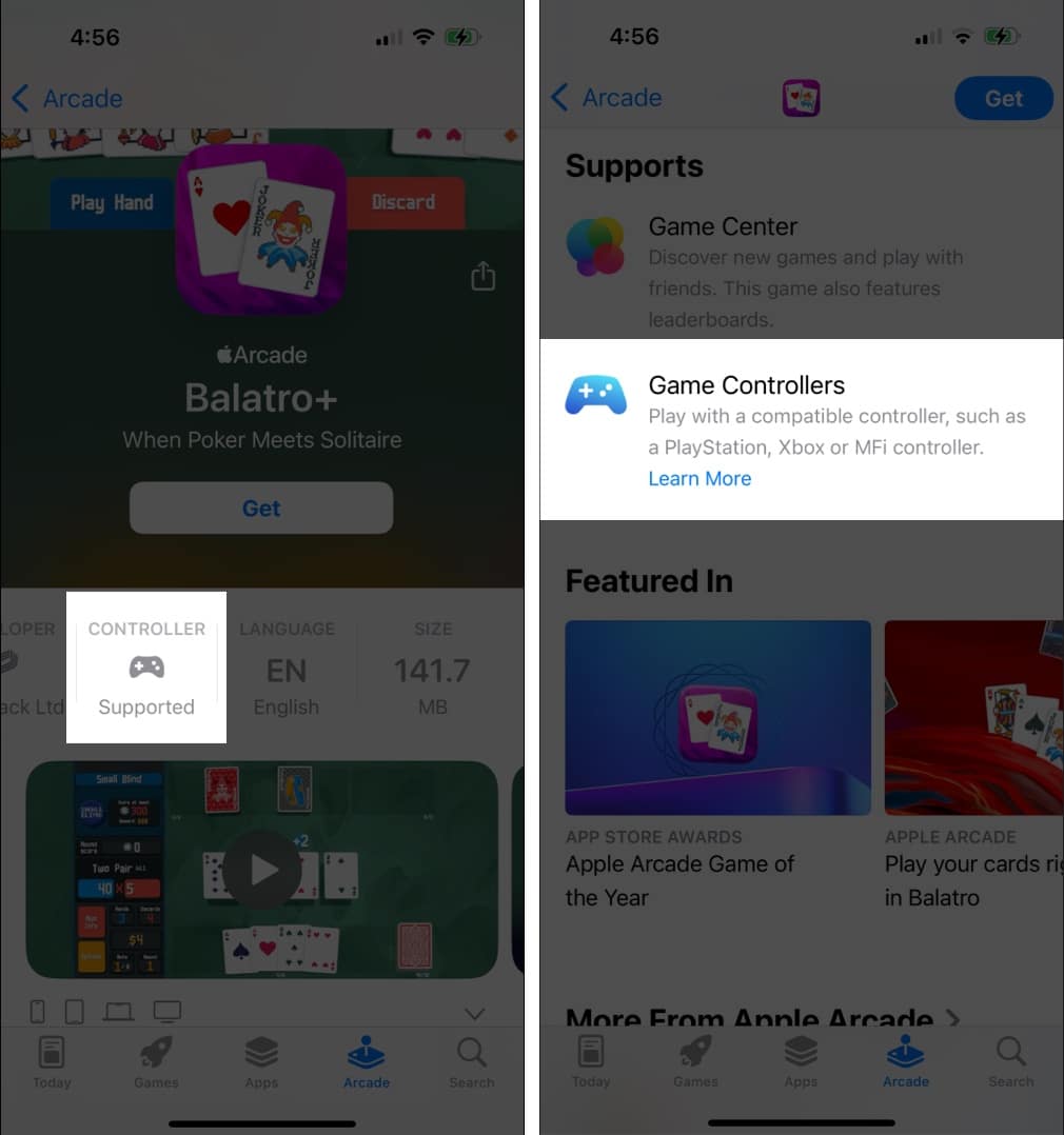 Check game details for a controller icon