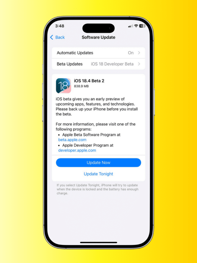 iOS 18.4 Beta 2