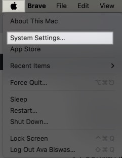 select system settimg from apple menu