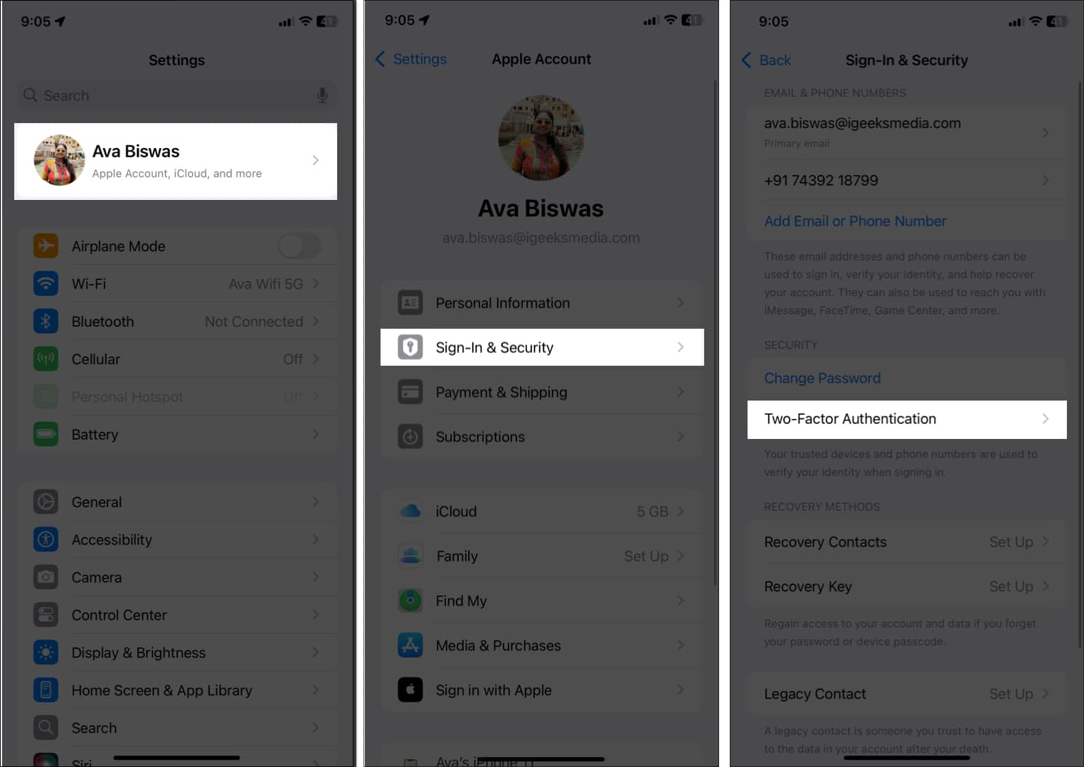 turn on the two factor authentication from the iPhone settings