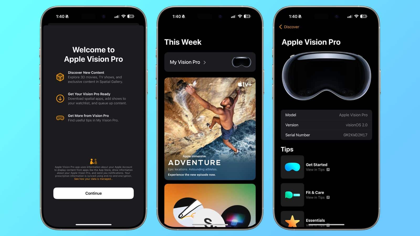 Apple Vision Pro app on iPhone